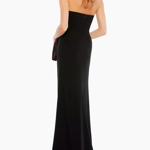 MacDuggal Two-Tone Draped Velvet Trumpet Gown - Picture 2 of 8